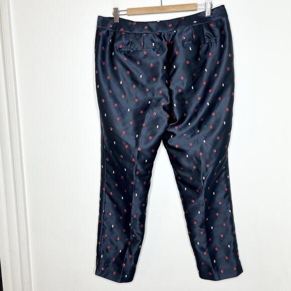Talbots Apple Embroidered Pants Womens Size 12 Fruit Preppy Fall Teacher Twee - Picture 5 of 8